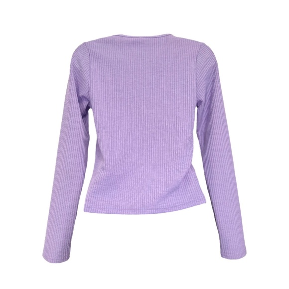 DIVIDED, H&M+ Ribbed Light Purple Cardigan Size Small - Picture 5 of 6